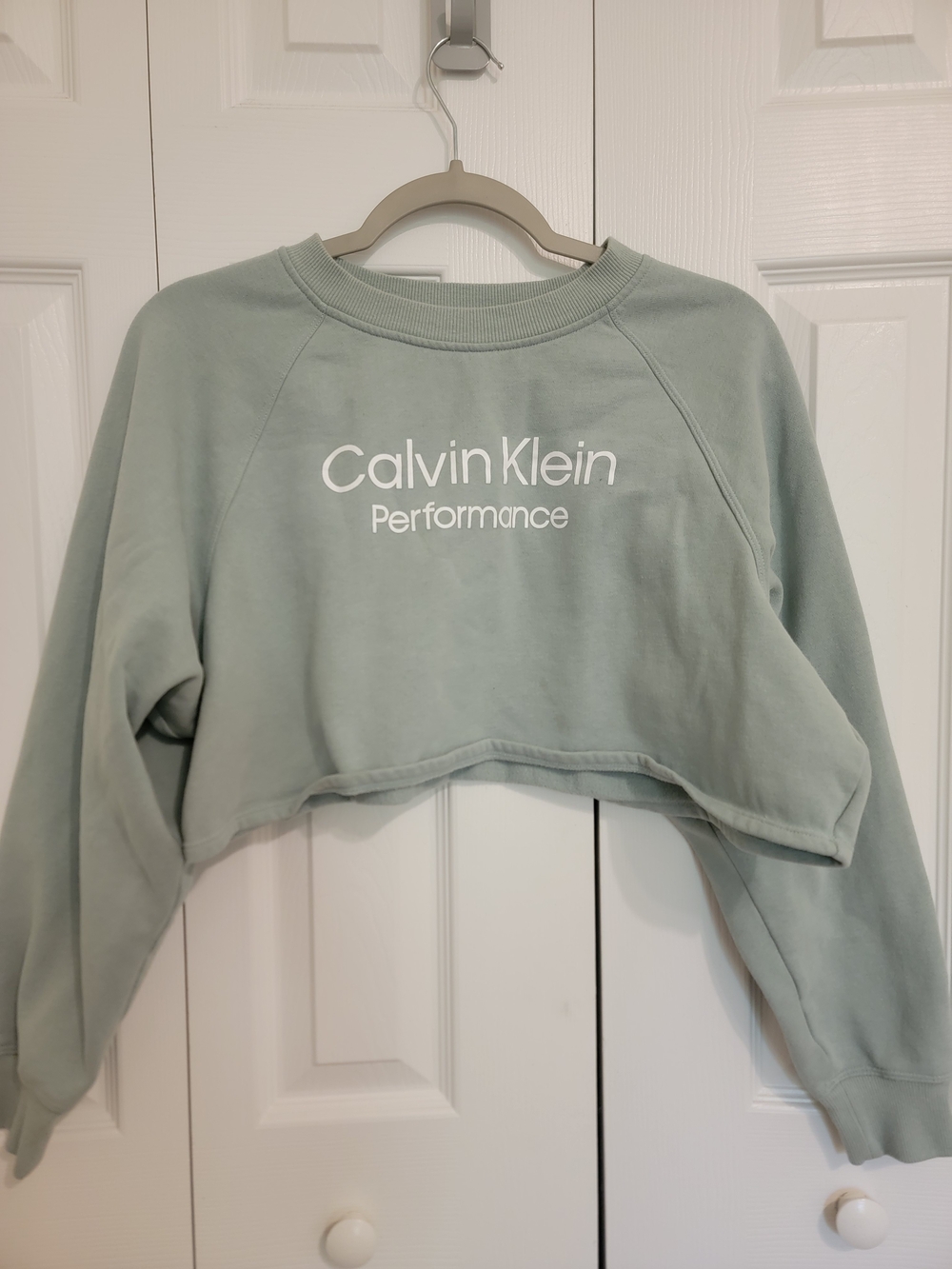 Calvin Klein Performance Cropped Crewneck Sweatshirt - Sage